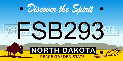 FSB293 North Dakota License Plate