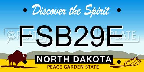 FSB29E North Dakota License Plate