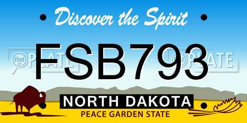 FSB793 North Dakota License Plate