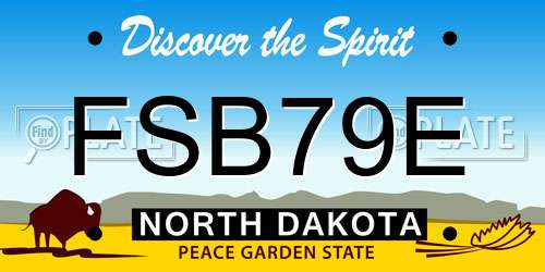 FSB79E North Dakota License Plate