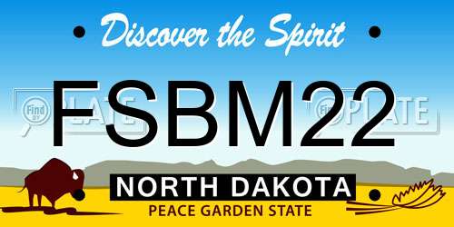 FSBM22 North Dakota License Plate