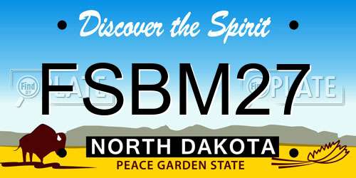 FSBM27 North Dakota License Plate