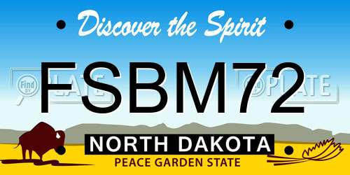 FSBM72 North Dakota License Plate