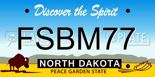 FSBM77 North Dakota License Plate
