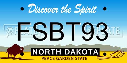 FSBT93 North Dakota License Plate