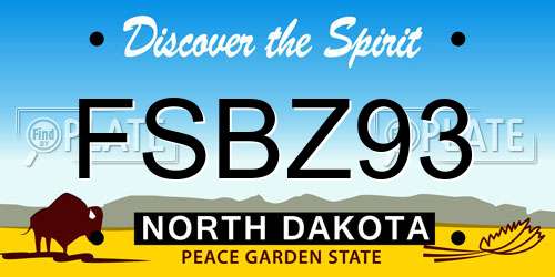FSBZ93 North Dakota License Plate