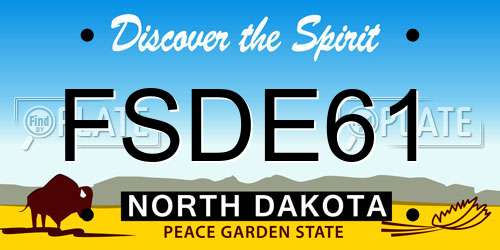 FSDE61 North Dakota License Plate