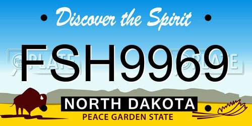 FSH9969 North Dakota License Plate