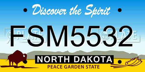 FSM5532 North Dakota License Plate