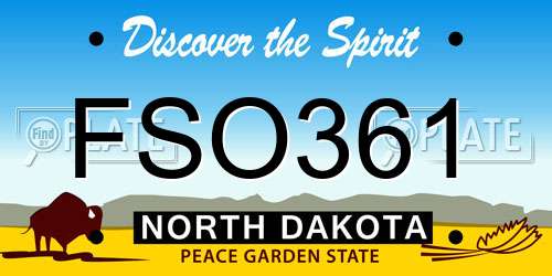 FSO361 North Dakota License Plate