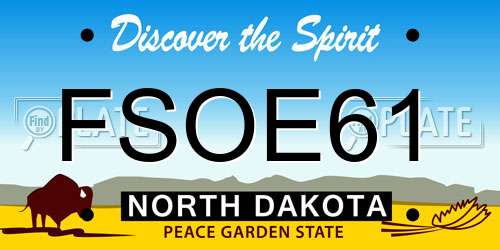 FSOE61 North Dakota License Plate