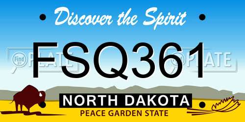 FSQ361 North Dakota License Plate