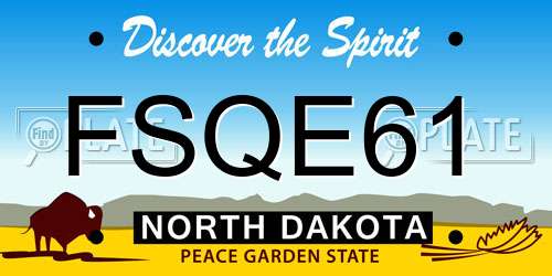 FSQE61 North Dakota License Plate