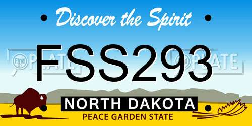 FSS293 North Dakota License Plate
