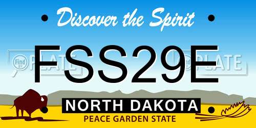 FSS29E North Dakota License Plate