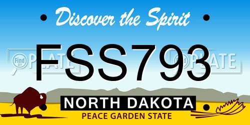 FSS793 North Dakota License Plate