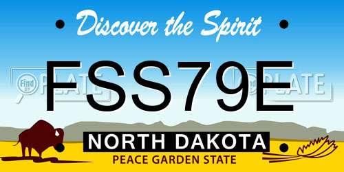 FSS79E North Dakota License Plate