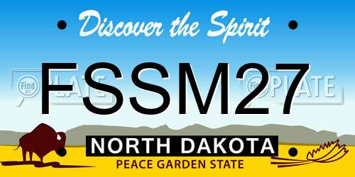 FSSM27 North Dakota License Plate