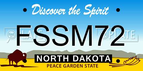 FSSM72 North Dakota License Plate