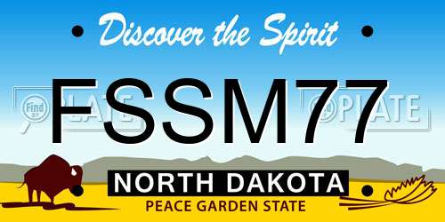 FSSM77 North Dakota License Plate
