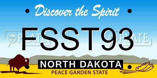 FSST93 North Dakota License Plate