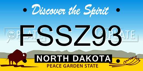 FSSZ93 North Dakota License Plate