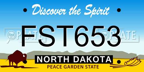 FST653 North Dakota License Plate