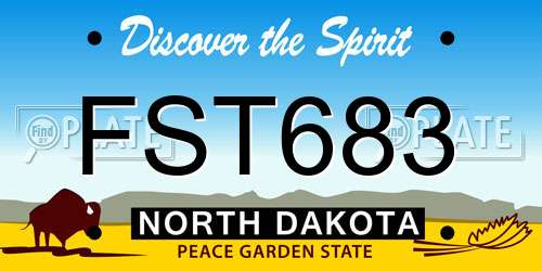 FST683 North Dakota License Plate