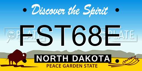 FST68E North Dakota License Plate