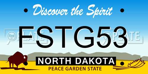 FSTG53 North Dakota License Plate