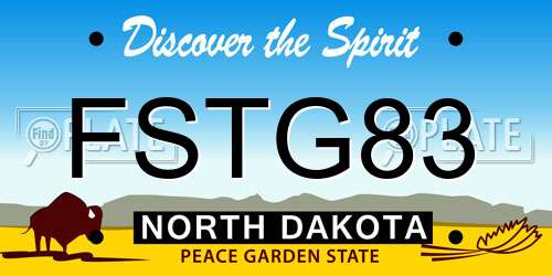 FSTG83 North Dakota License Plate