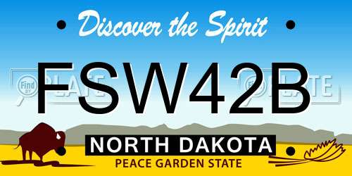 FSW42B North Dakota License Plate