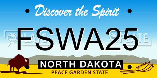 FSWA25 North Dakota License Plate
