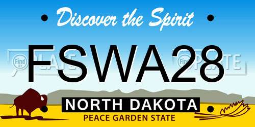 FSWA28 North Dakota License Plate