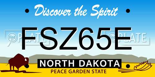 FSZ65E North Dakota License Plate