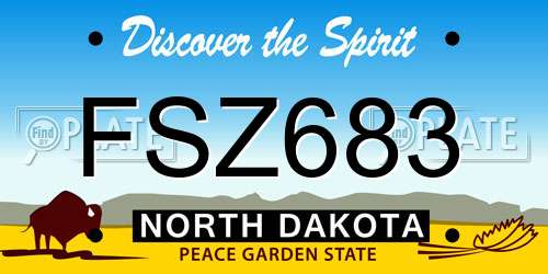 FSZ683 North Dakota License Plate