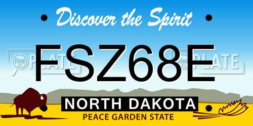 FSZ68E North Dakota License Plate