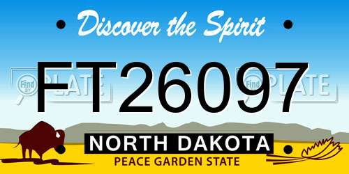 FT26097 North Dakota License Plate