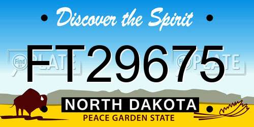 FT29675 North Dakota License Plate