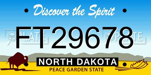 FT29678 North Dakota License Plate