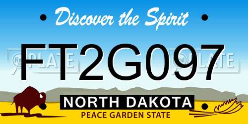 FT2G097 North Dakota License Plate