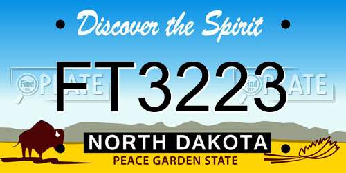FT3223 North Dakota License Plate