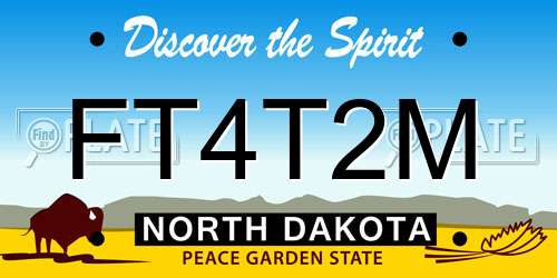 FT4T2M North Dakota License Plate