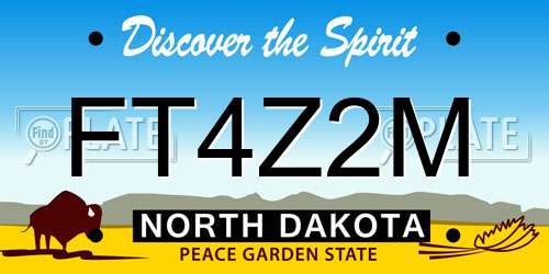 FT4Z2M North Dakota License Plate