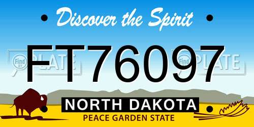 FT76097 North Dakota License Plate