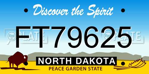 FT79625 North Dakota License Plate