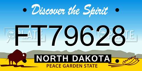 FT79628 North Dakota License Plate