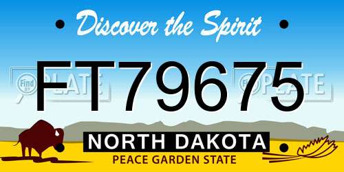 FT79675 North Dakota License Plate