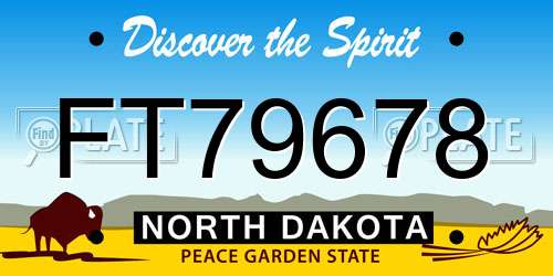 FT79678 North Dakota License Plate