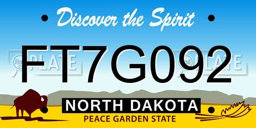 FT7G092 North Dakota License Plate